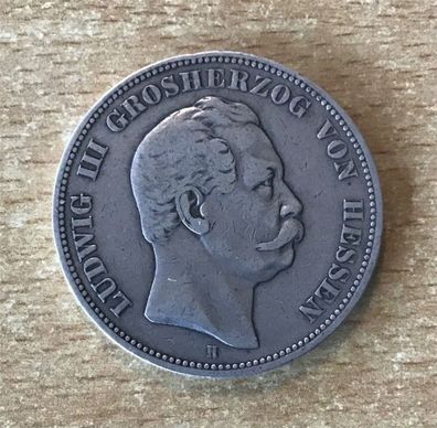 5 Mark Ludwig III Herzog von Hessen 1875 H Silber Münze