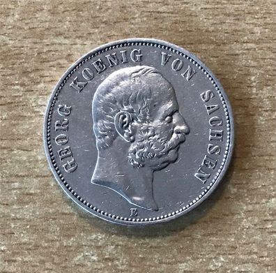 5 Mark Georg König von Sachsen 1904 E Silbermünze