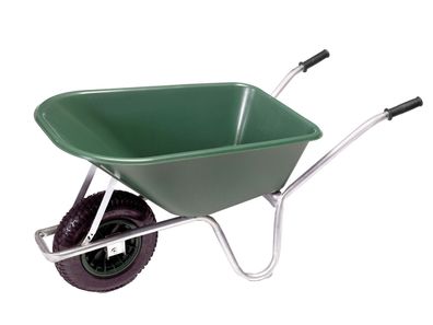 Pro-Bau-Tec Gartenschubkarre Gruen 100L PP-Mulde Tragkraft 120kg