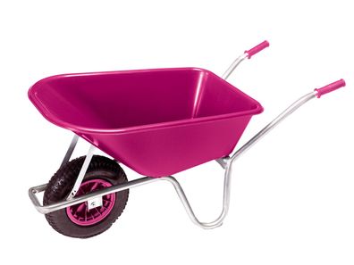 Pro-Bau-Tec Gartenschubkarre Pink 100L PP-Mulde Tragkraft 120kg