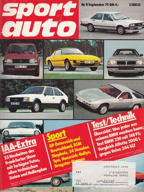 sport auto 9 / 1979 - BMW 320, Alfetta 2000L, Volvo 244 GLT, Formel 1, Rallye, DRM,