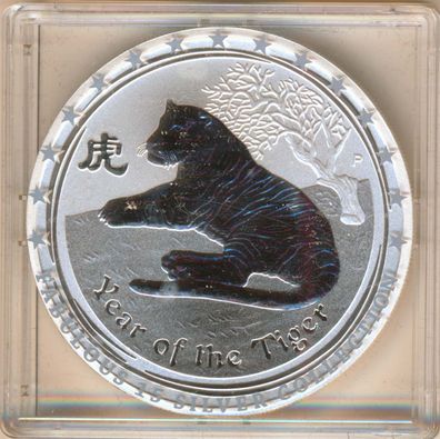 Australien Lunar 2 - 2010 Jahr der Tiger Fabulous 15 1 Oz Silber*