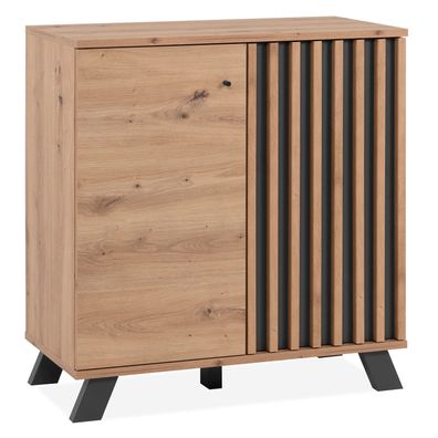 Industrial Style Kommode Sideboard 80 cm Holz Eiche Anrichte Schrank Beistellschra