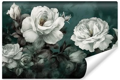 Muralo Vlies Selbstklebende Fototapete BLUMEN Blätter Natur Wandtapete für Büro