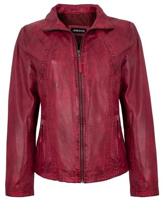 MADDOX - Damen Lederjacke Lammnappa dunkelrot antik