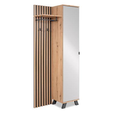 Industrial Style Garderobe Kleiderständer mit Spiegel Garderobenschrank Flurgarder