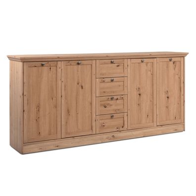 Kommode Sideboard Landhausstil 200 cm breit Holz Eiche Anrichte Schrank Beistellsc