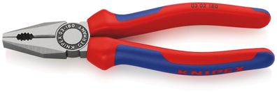 KNIPEX 03 02 180 Kombizange 180 mm schwarz artramentiert mit Mehrkomponenten-Hüllen