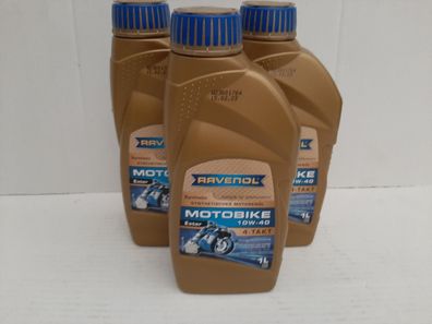 13,30€/ l Ravenol Motobike 4T Ester 10W-40 3 x 1 Ltr syn 4-Taktmotoröl