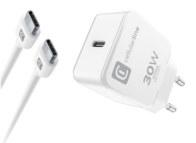 Cellularline USB-C Charger Kit für Apple 30W PD White