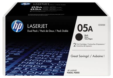 HP 05A 2er-Pack Schwarz Original LaserJet Tonerkartuschen