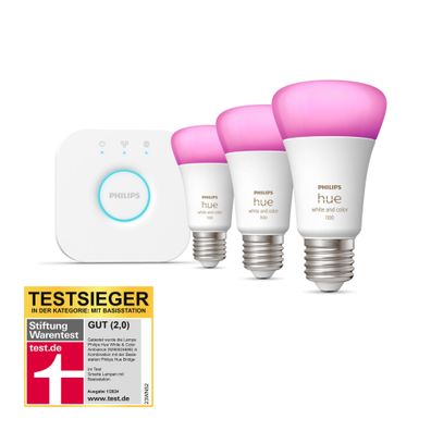 Philips Hue WhiteundCol. Amb. E27 3er StarterSet