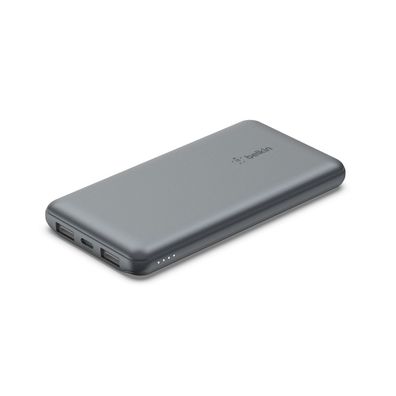 Belkin BOOST CHARGE Powerbank, 10.000mAh 12W, USB-A und -C, grau