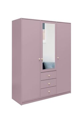 BETTSO-Kleiderschrank mit Spiegel Rainbow II 150 Pflaume