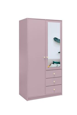 BETTSO-Kleiderschrank mit Spiegel Rainbow II 100 Pflaume