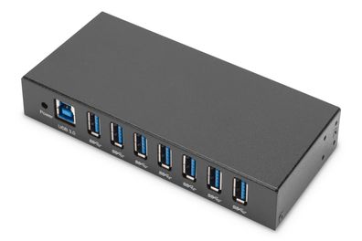 Digitus USB 3.0 HUB, 7 Port, Industrial, Metal inkl. PSU 15-kV