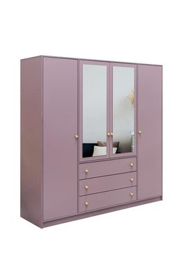 BETTSO-Kleiderschrank mit Doppelspiegel Rainbow II 196 Pflaume