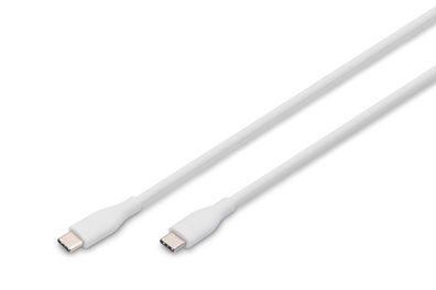 Digitus USB-C Silikon Anschlusskabel, 1m, weiß