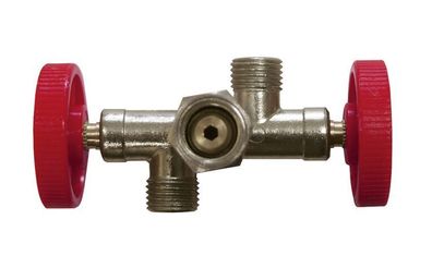 Abzweigventil Doppel Ventil Gas Verteiler Gashahn 2er Zweiwegeventil 70125Lg NEU