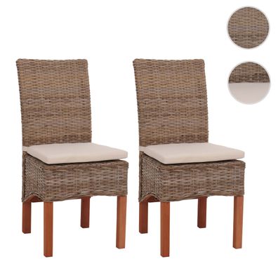 2er-Set Esszimmerstuhl Korbstuhl Stuhl M44, Rattan