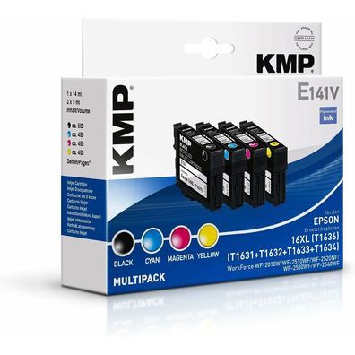 4 KMP E141V schwarz, cyan, magenta, gelb Tintenpatronen ersetzen EPSON 16XL / T1636XL