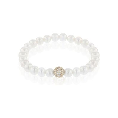 Luna-Pearls - 104.0276 - Armband - 925 Silber gelbvergoldet - Süßwasser-Zuchtperle