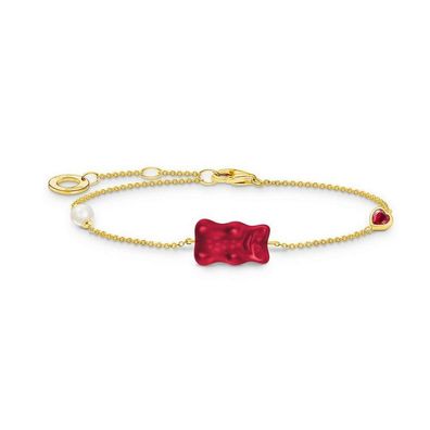 Thomas Sabo - A2151-430-10-L19V - Armband - 925er Silber - Damen - Goldbär rot