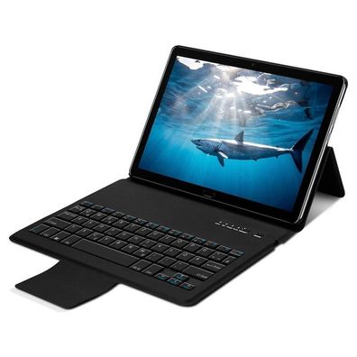 Mako Keyboard Cover mit QWERTZ integrierte Tastatur für Mediapad M5 lite - Schwarz