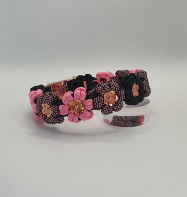 Paracord-Hundehalsband "La Flor (M)" 100 % Handarbeit