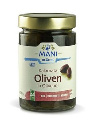 MANI® 6x MANI Kalamata Oliven in Olivenöl, bio, NL Fair 280g