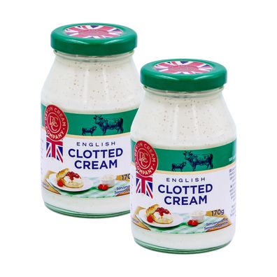 Food-United Clotted CREAM 2x 170g englischer Devon Streich-Rahm-Creme