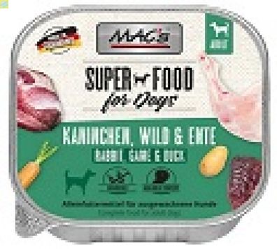 10 x MACs Dog Kaninchen, Wild &amp; Ente 150g