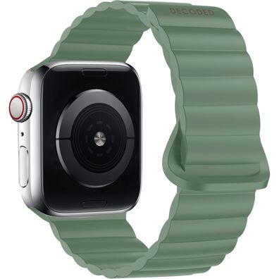 Decoded Silicone Magnet Loop Strap Armband für Apple Watch 42/44/45mm - Sage Leaf