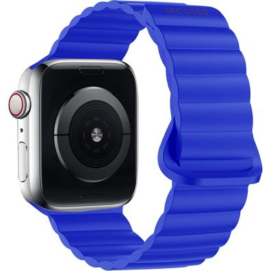 Decoded Silicone Magnet Loop Strap Armband für Apple Watch 42/44/45mm - Galac Blue