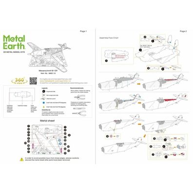 METAL EARTH 3D-Puzzle Flugzeug Messerschmitt BF-109