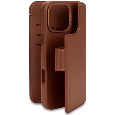 Decoded Leather Detachable Wallet Etui für iPhone 16 Pro Max - Tan