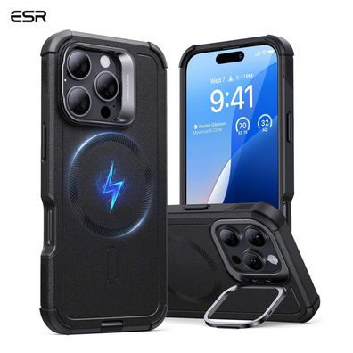 ESR Cyber Armor HaloLock Case Stash Stand Apple iPhone 16 Pro Max - Schwarz