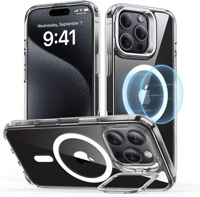 ESR Classic Hybrid HaloLock Case mit Stand für Apple iPhone 16 Pro - Transparent