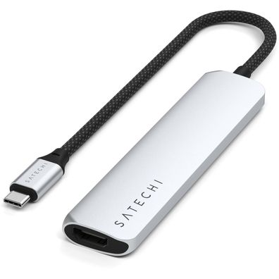 Satechi USB-C 6-in-1 Slim Multiport Adapter 4K - Silber