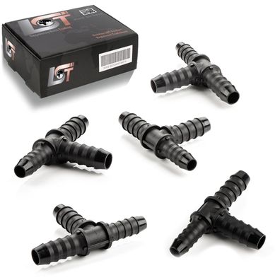 5x T-Verbinder T-Stück Schlauchverbinder Ø 10 mm - Ø 12 mm Kraftstoffleitung