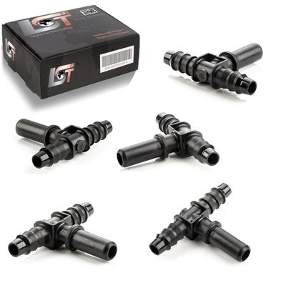 5x T-Verbinder T-Stück Schlauchverbinder Ø 8 mm - Ø 10 mm Kraftstoffleitung