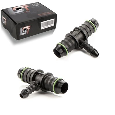 2x T-Verbinder T-Stück Schlauchverbinder Ø 6 mm - Ø 14 mm Kraftstoffleitung