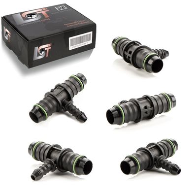 5x T-Verbinder T-Stück Schlauchverbinder Ø 6 mm - Ø 14 mm Kraftstoffleitung