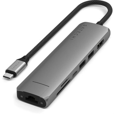 Satechi USB-C 7-in-1 Slim Multi Port Adapter Ethernet - Space Grey