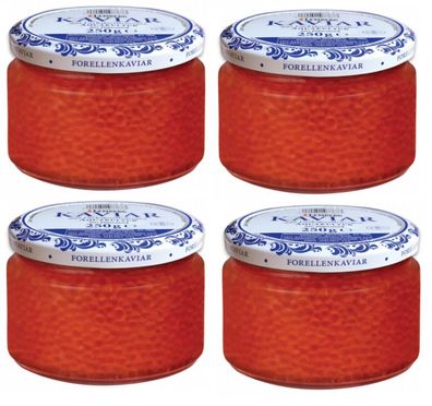 4x Lemberg Dänemark Lachs KAVIAR Forellenrogen Forellen 4x 250g