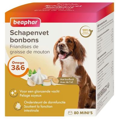 Schafsfett Bonbons Knoblauch Minis Hundesnack Beaphar