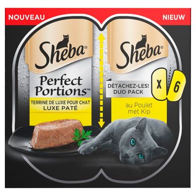 Katzenfutter Perfect Portions Adult Huhn in Laibchen 3er Pack (2x37,5 g) 1x8 Sheba