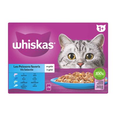 Fish Selection in Gelee Mahlzeitentüten Multipack 12x85g Tiernahrung II Whiskas