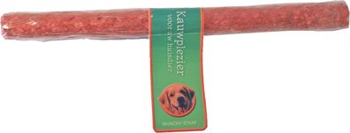 Knabberstange rot 20 mm/25 cm mit Banderole Chewjoy Gebr. De boon