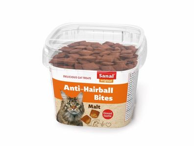 Anti Haarballen Bissen Becher 75g Sanal Katzenleckerli Sanal